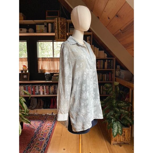 Sheer Long Sleeve Shirt Vintage Green - Picture 5 of 9